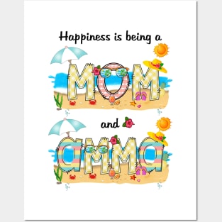 Happiness Is Being A Mom And Amma Summer Beach Happy Mother's Day Posters and Art